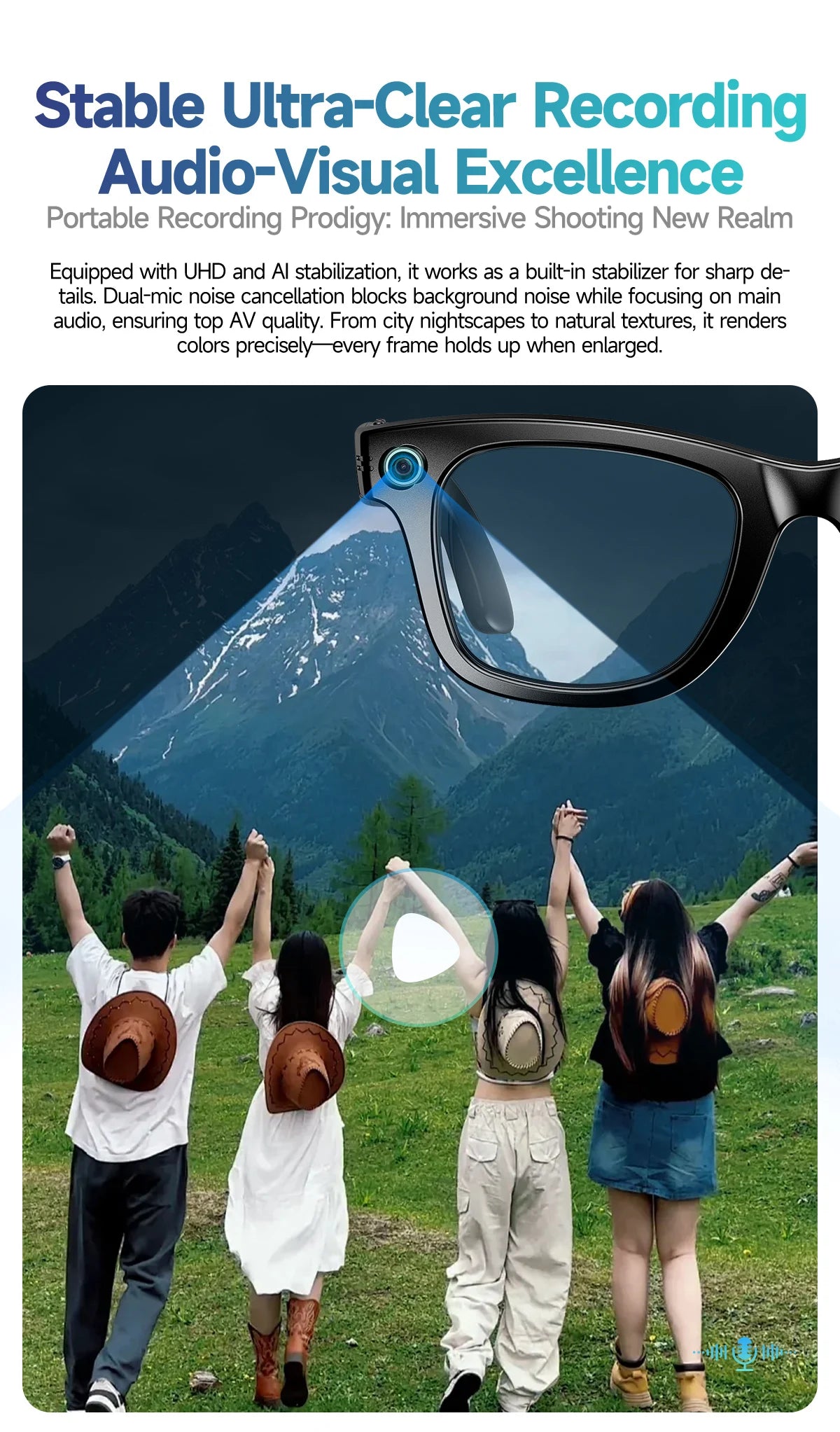2025 AI Smart Glasses with 8MP Camera Video Recording 100+ Languages Translation Sunglasses Bluetooth Call Music Play Men Women