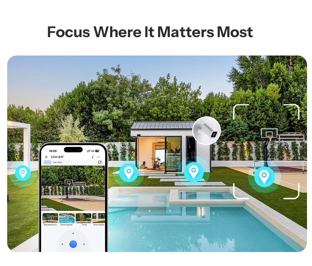 SONOFF CAM-B1P 2K HD Outdoor Smart Security Camera AI Human Detection IP65 Weatherproof Smart Tracking Full-Color Night Vision