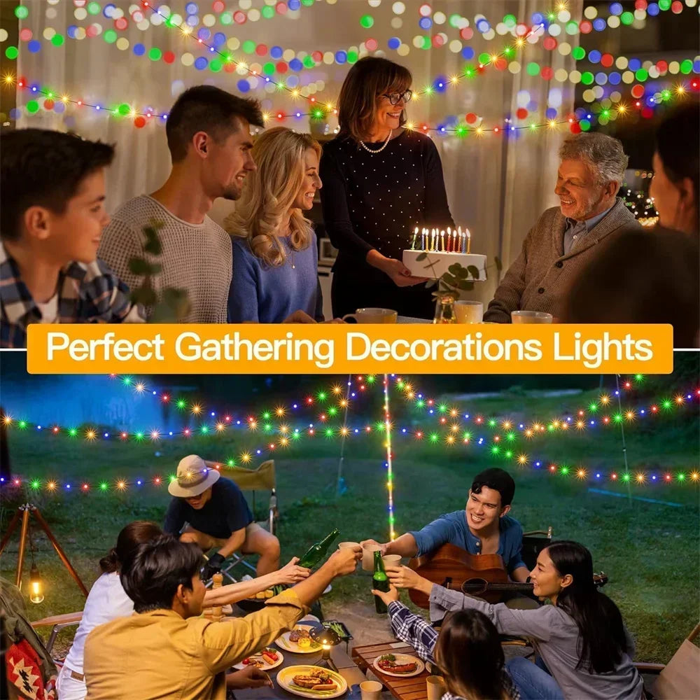 LED Green Wire Led String Fairy Lights US/EU Plug 110V/220V Waterproof LED Christmas Tree Holiday Home Garden Decoration Xmas