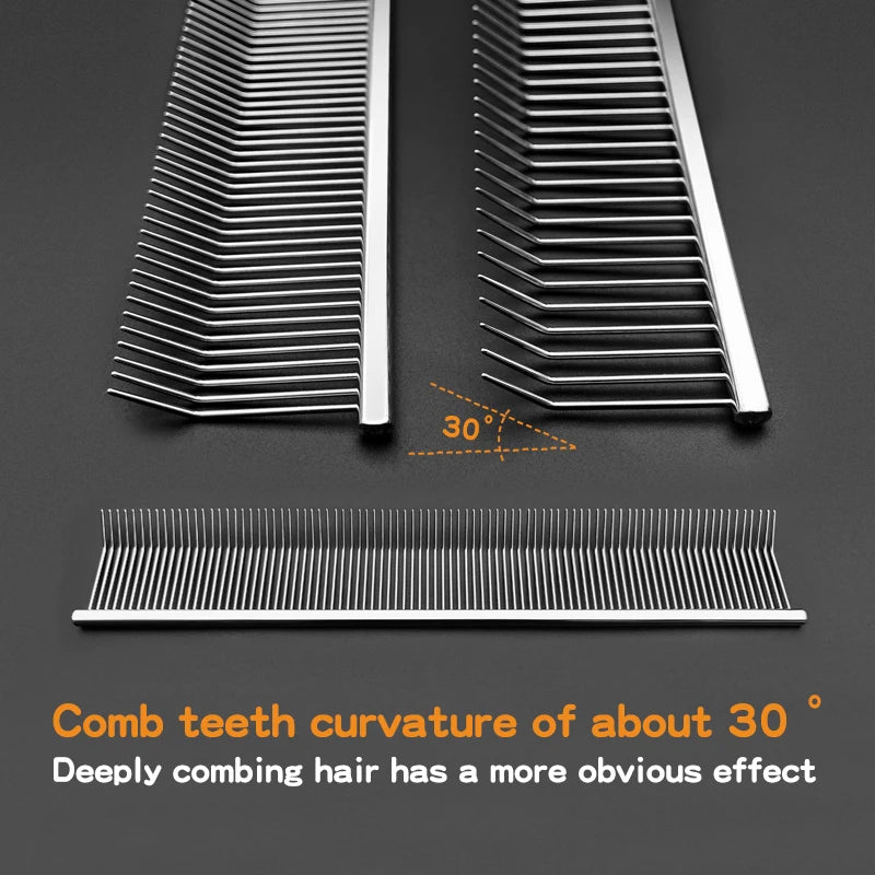 Pet grooming comb with curved hook, deep hair picking and fluffy texture, pet trainer beauty, curved teeth comb