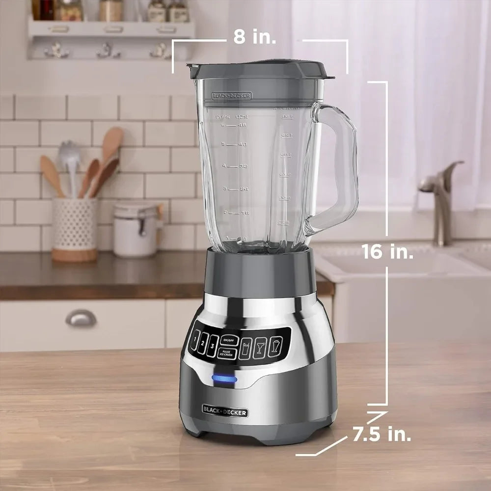 NEW-BLACK+DECKER PowerCrush Digital Blender With Quiet Technology, Stainless Steel, BL1300DG-P