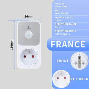 YICHENG Motion Activated Power Socket Electrical Outlet Motion Detection Sensor Security Garage Light ,PIR Sensor Socket