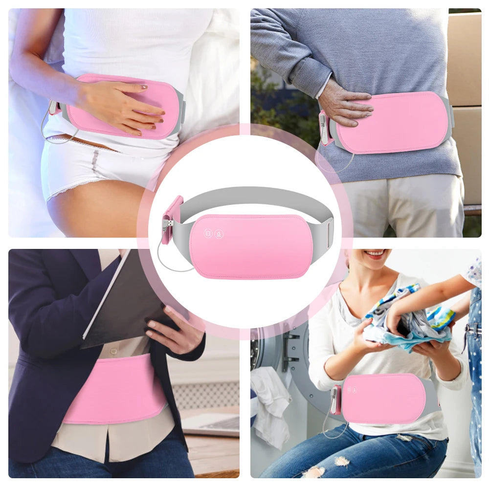 Electric Period Cramp Massager Vibrating Heating Belt for Menstrual Waist Stomach Abdominal Warm Palace Belt - You Offer