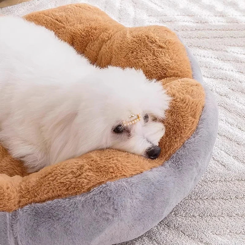 Winter Universal Dog Bed Mat Cute Flower-Shaped Nest Bed for Large Dog Cat Pet Plush Warm House  Pet Dog Accessories