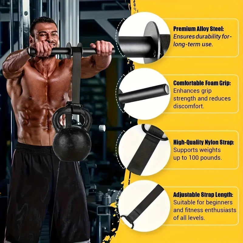 1pc Universal Fit Iron Wrist and Forearm Strengthener Bar - Build Powerful Grip and Muscle with No Power Required