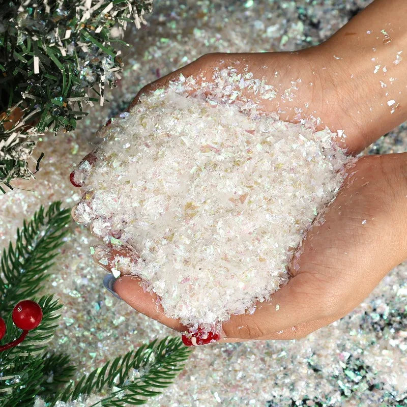 Artificial Fake Snow Christmas Snow Powder Winter Snowflake Decor for DIY Crafts Village Displays Holiday Xmas Party Favors