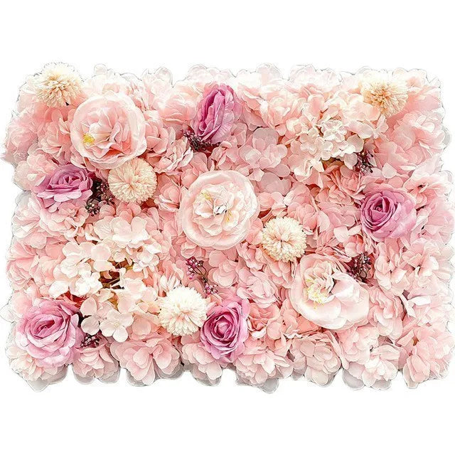 Pink Silk Rose Flower Wall Panels Artificial Flower for Wedding Decoration Baby Show Party Home Bedroom Backdrop Decor - You Offer