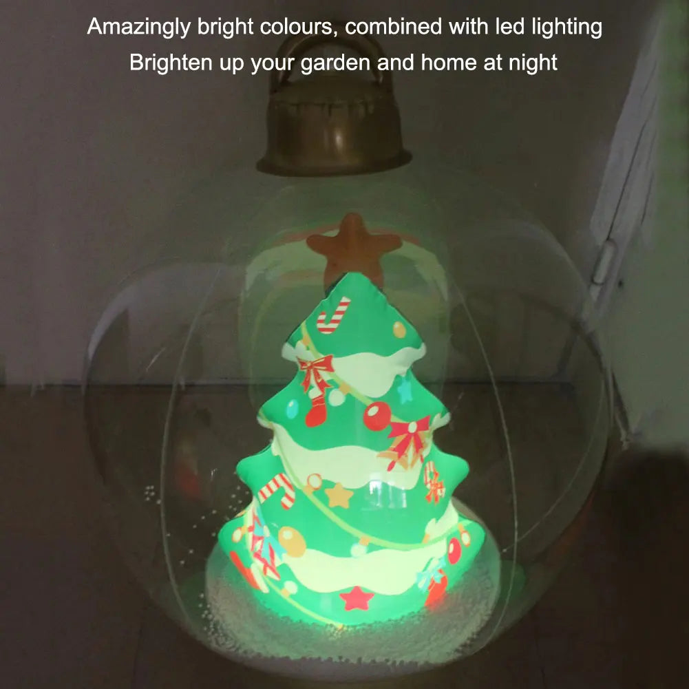 60cm Giant Inflatable Christmas Balls Light Up PVC Big Balls Xmas Tree Decorations Outdoor Holiday Yard Lawn Christmas Balloon