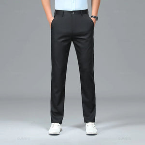 Spring Summer High Quality Luxury Straight Business Suit Pants Men Bamboo Fiber Designer Elegant Casual Long Formal Trouser Male - You Offer