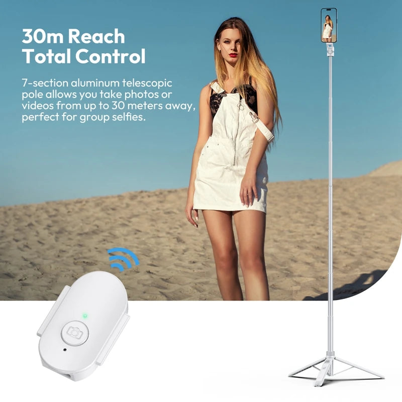 Ulanzi TT88 Overhead Selfie Stick Wireless Tripod Magsafe&Phone Clip for iPhone 16 15 14 13Android with Hook for Overhead Shoot