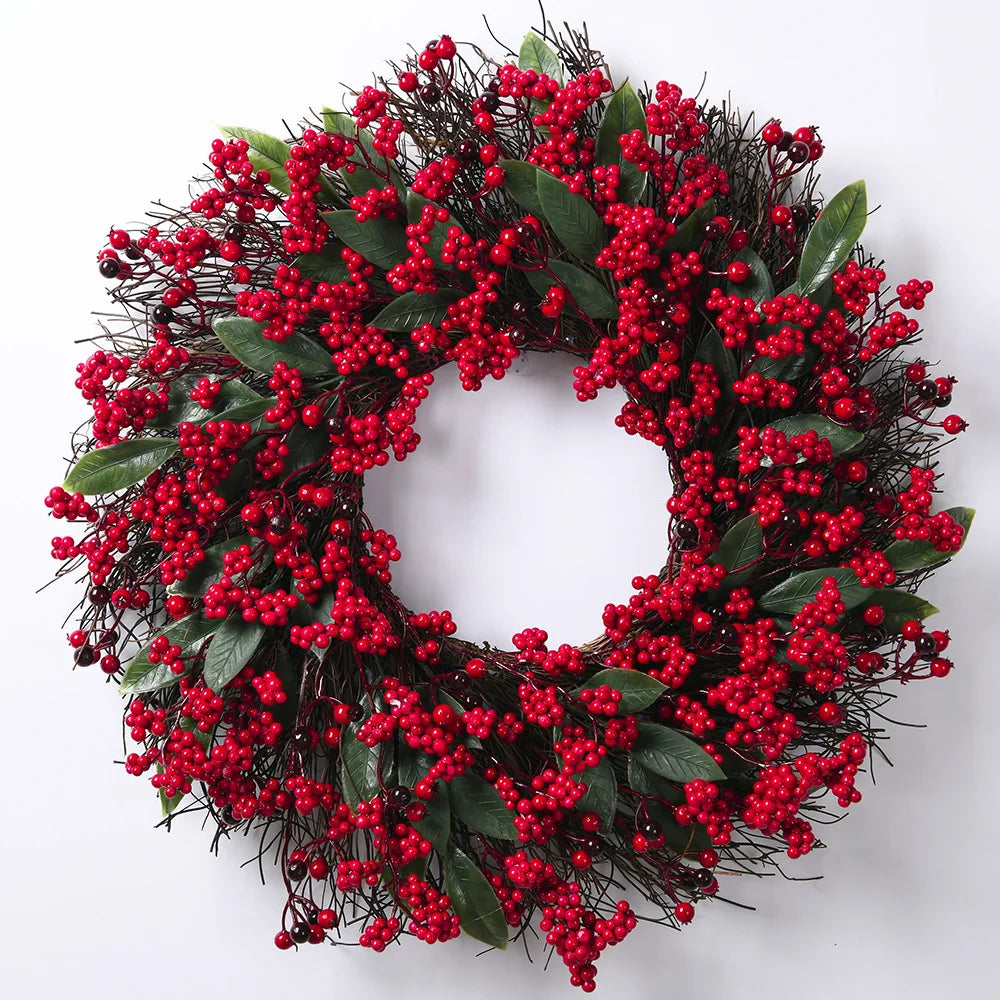 SRETNO Christmas Wreath Artificial Plants Red Fruit Flower Wreath Home Decorations Ornaments Christmas Supplies 2025 New Garland