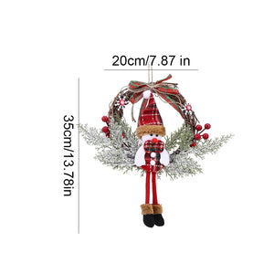 2025 Christmas Wreath with LED PVC Berry Ball Christmas Wreath Window Door Wall Ornament Decorations Home Halloween Decor Gifts