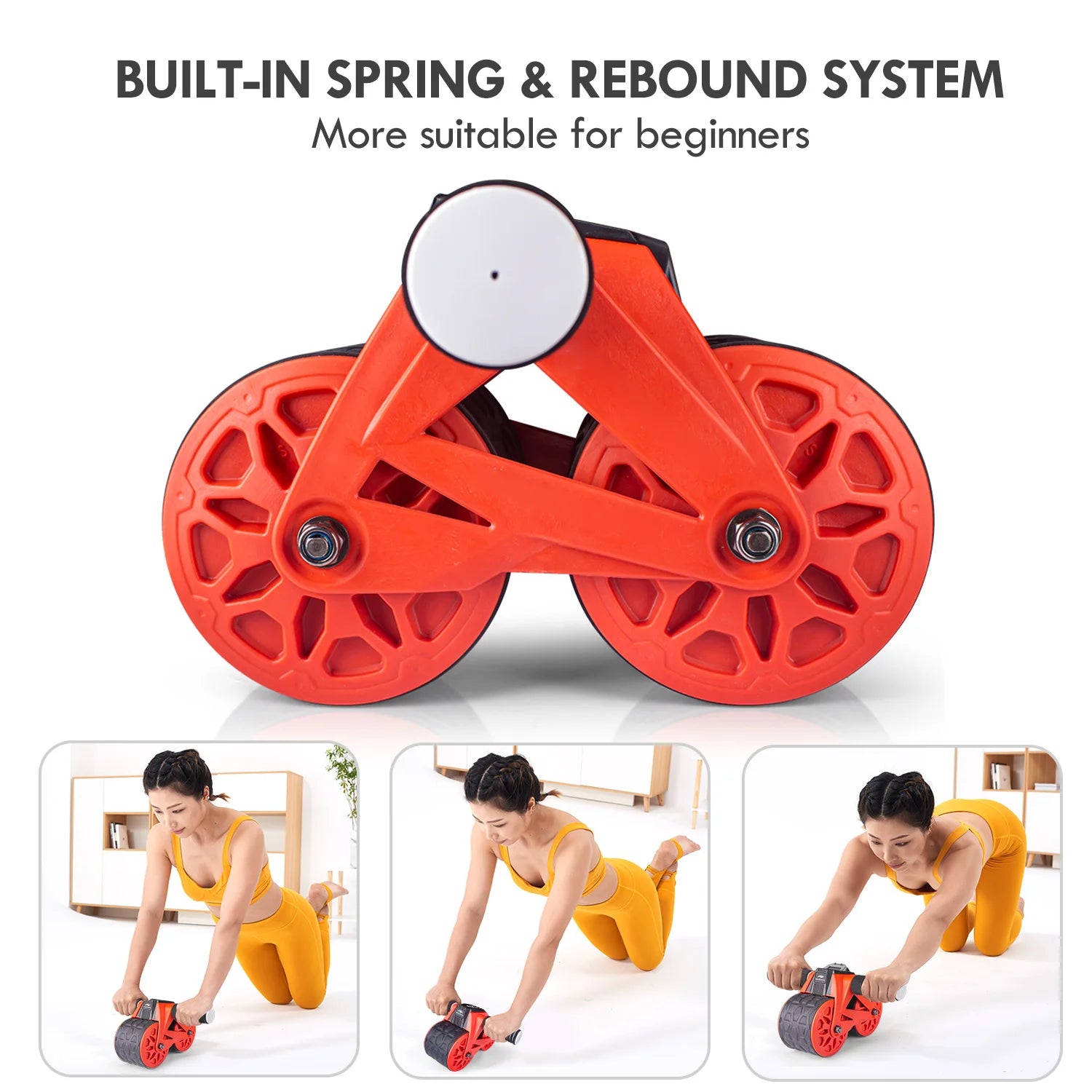 leikefitness Ab Wheel Roller Automatic Rebound with Knee Pad Mat,Core Muscle Ab Trainer with Intelligent Display, Ab Workout Equ - You Offer