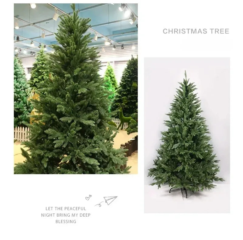 Artificial Christmas Tree 100% PE Encryption Material with Lights Large Christmas Tree 1.2m to 2.4m Family Christmas Decorations