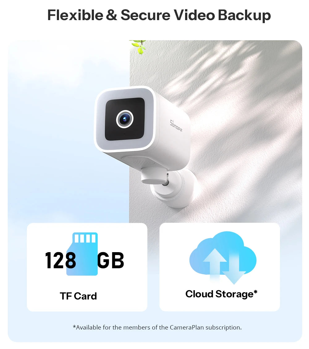 SONOFF CAM-B1P 2K HD Outdoor Smart Security Camera AI Human Detection IP65 Weatherproof Smart Tracking Full-Color Night Vision