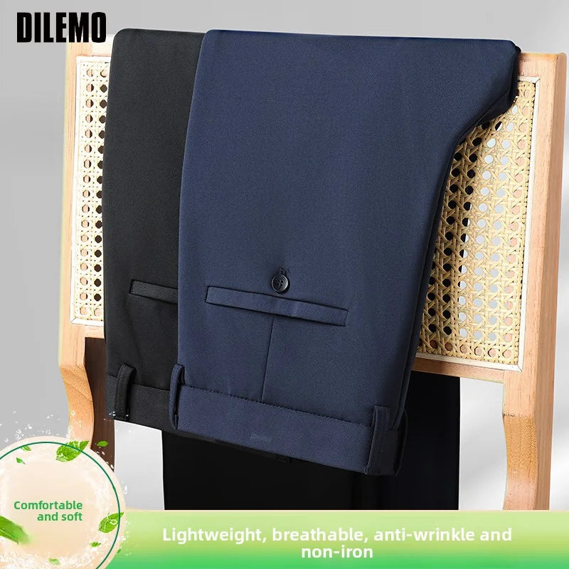Top Quality New Brand Casual Fashion Long Pants Business Hight Stretch Straight Comfortable Korean Trousers Men Clothing