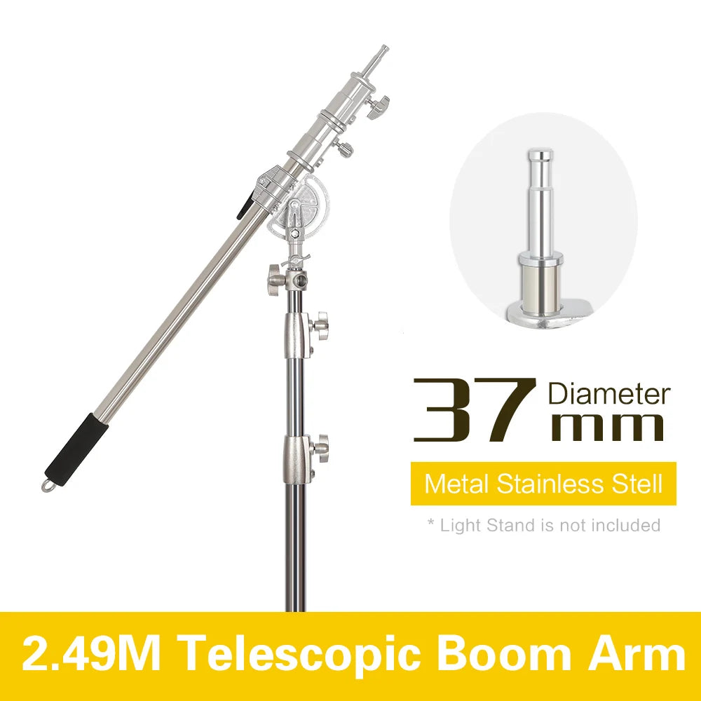 2.9M Tripod Super Stable Big Tripod Foldable Light Stand Lifting Frame Wheels Photography Softbox Photo Studio Stainless Steel