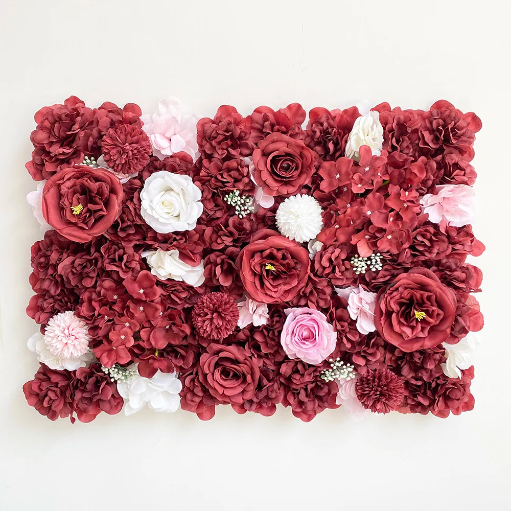 Pink Silk Rose Flower Wall Panels Artificial Flower for Wedding Decoration Baby Show Party Home Bedroom Backdrop Decor - You Offer