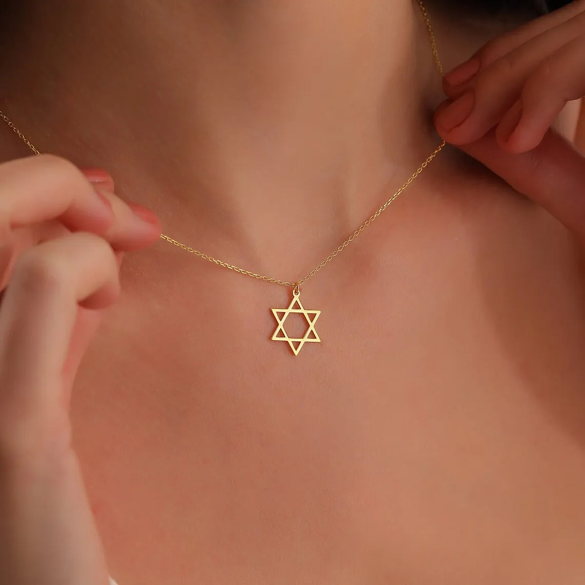 Fashion Mogen Star of David Pendant Necklace for Women Stainless Steel Jewish Symbols Necklace Men's Religious Amulet Jewelry - You Offer
