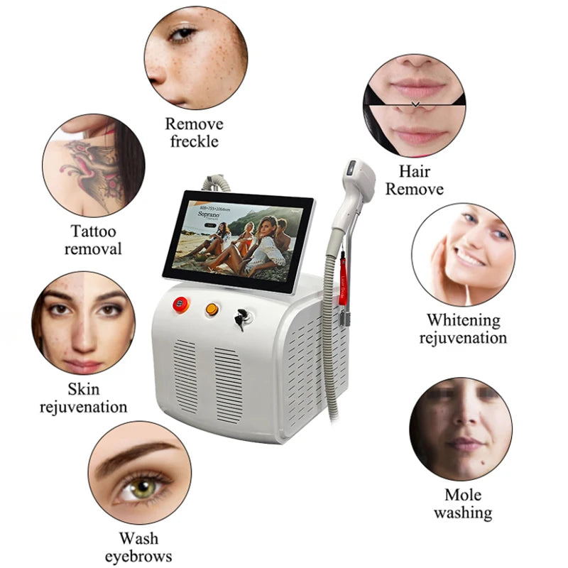 2025 New High Power Ice Titanium Diode Skin Rejuvenation 3 Wavelength 808nm 1064nm 755nm Hair Removal Beauty Salon Equipment