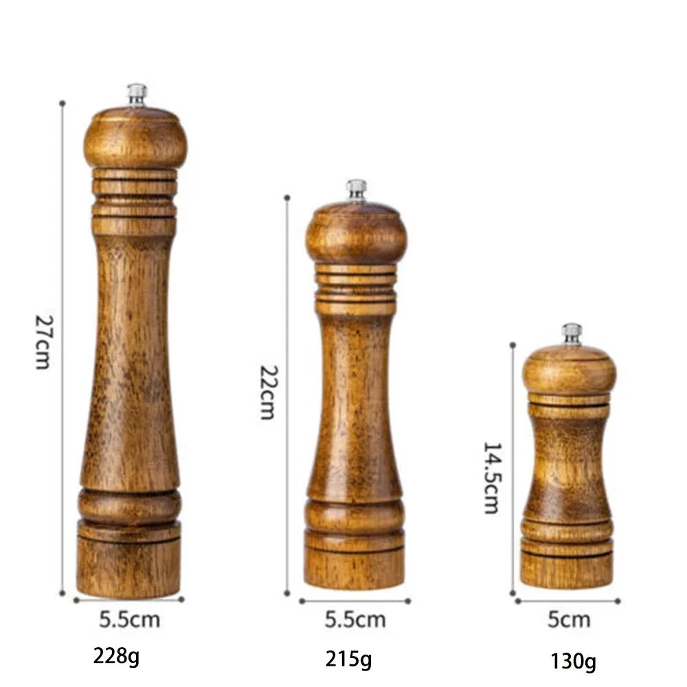 5/8/10inch Wooden Salt Pepper Grinder Mill Shaker Rotor Kitchen Tool Spices Seasoning Gadget Accessory Cooking Essential Items