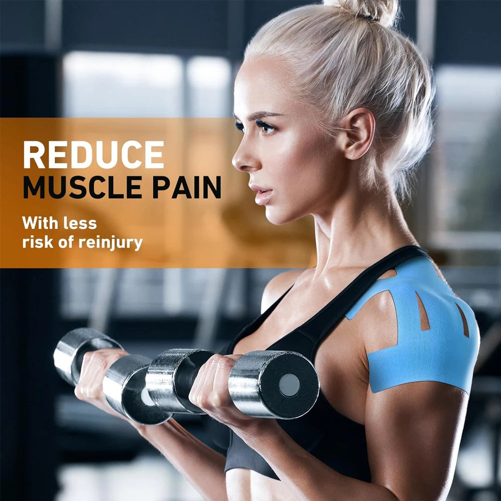5/10PCS Kinesiology Tape for Shoulder Pain Relief Pre Cut Sports Breathable Enhance Elastic Kinesiology Athletic Tape