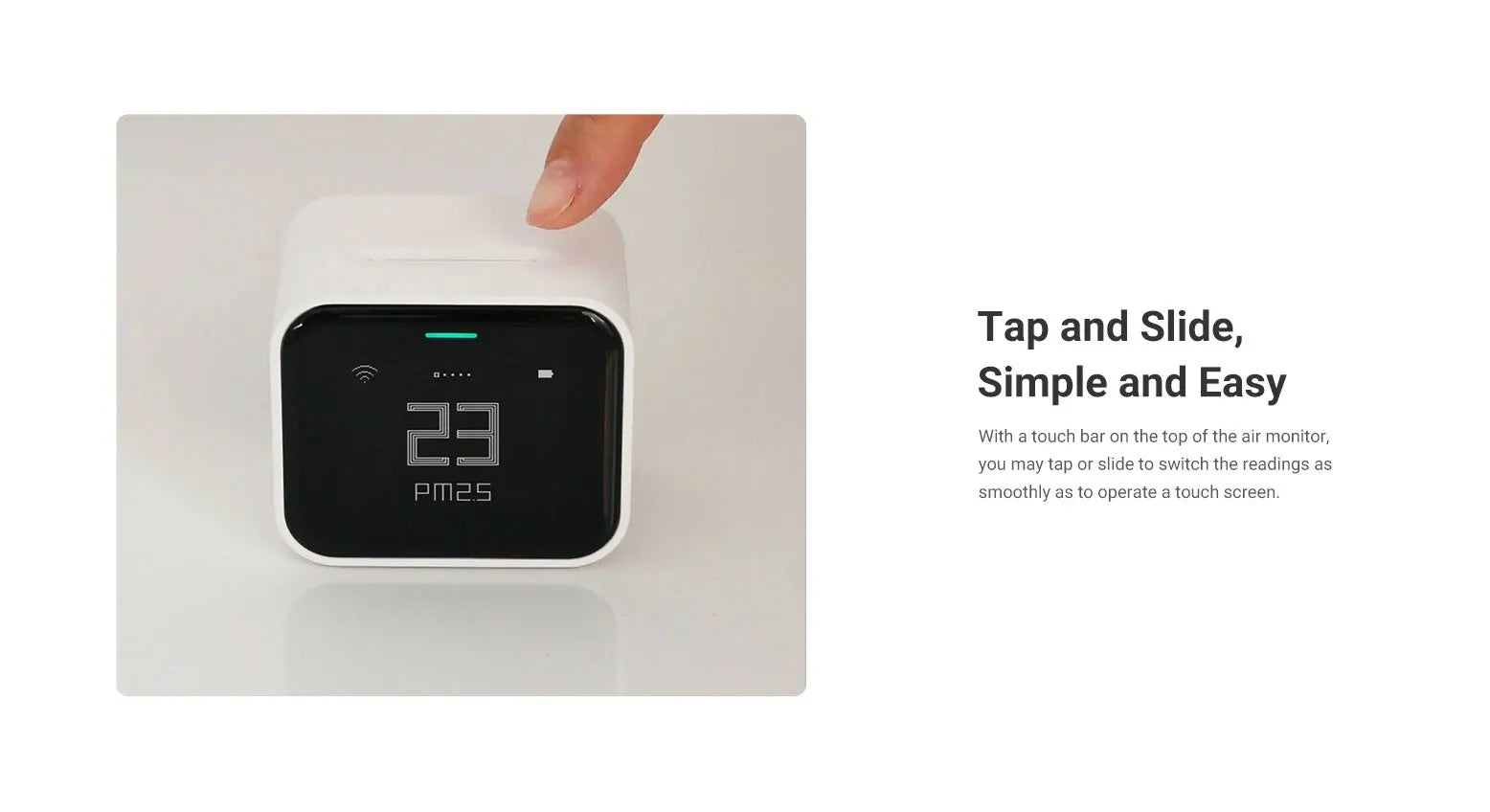 Qingping Smart Air Detector Lite CO2 PM2.5 PM10 Temperature Humidity Monitor Touch Screen Work With Mihome APP for Apple HomeKit