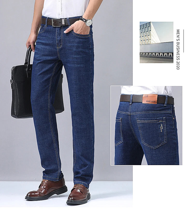 Men's Denim Jeans Thin Summer Straight Business Soft Fashion New High Quality Pants New Arrivals Dropship OL Work Trousers - You Offer
