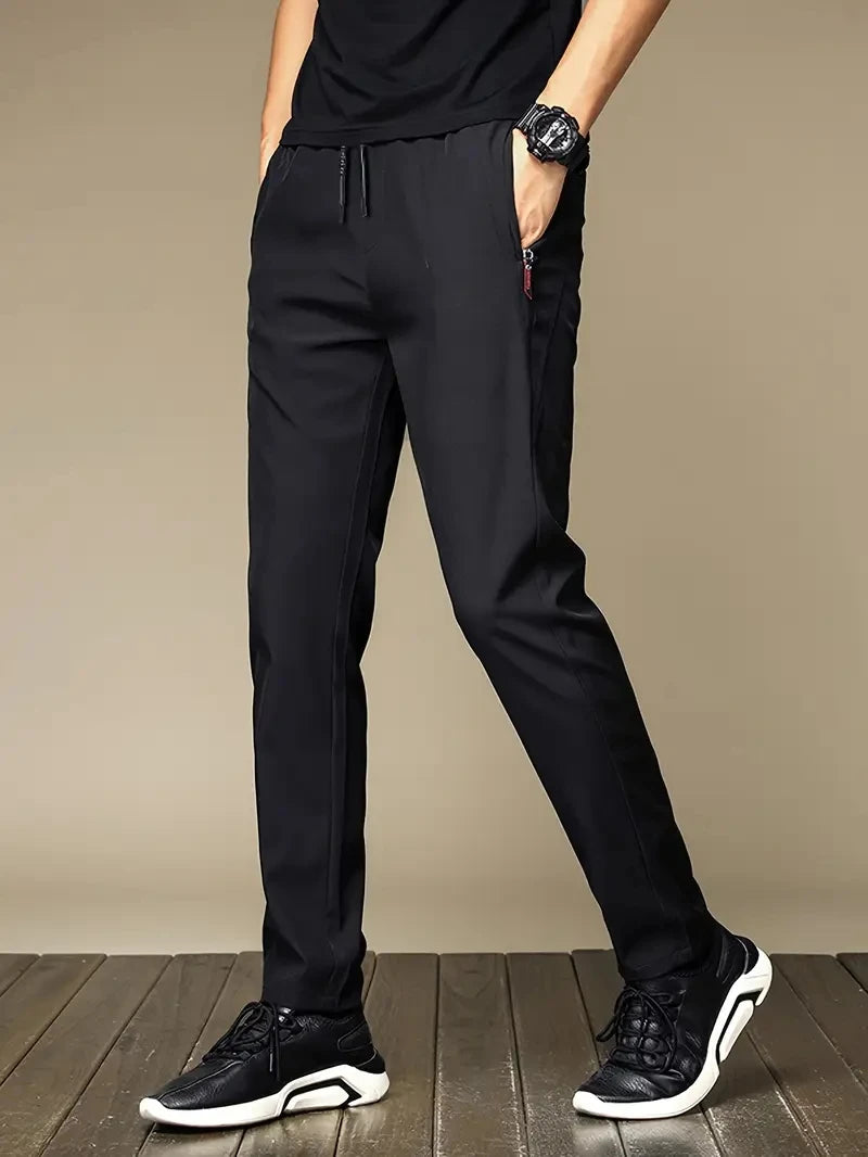 2-Pack Men's Casual Pants Stretch Elastic Waist Jogger Korean Classic Blue Black Gray Male Brand Trousers Plus Size - You Offer