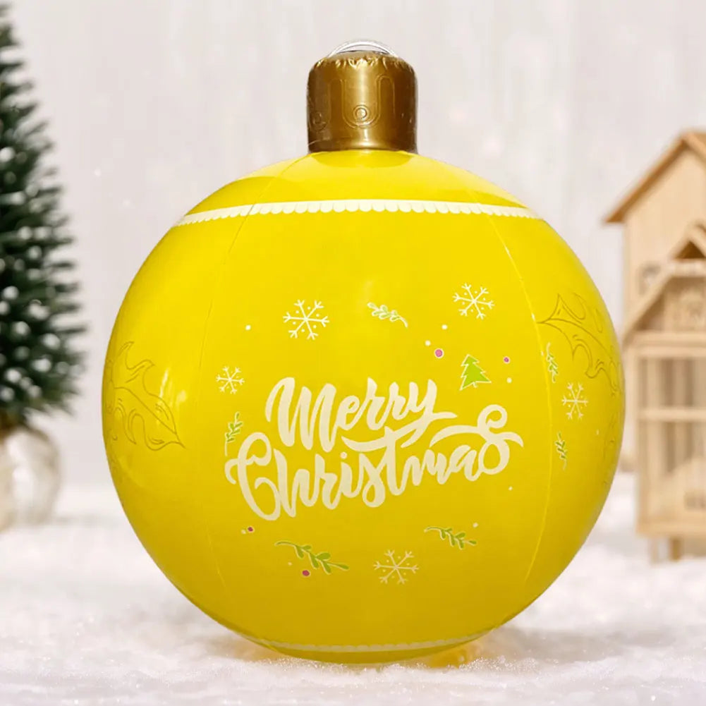24 Inch PVC Inflatable Christmas Ball Outdoor Indoor Christmas Decorated Ball Giant Big Large Balls Toy New Year Party Ornament