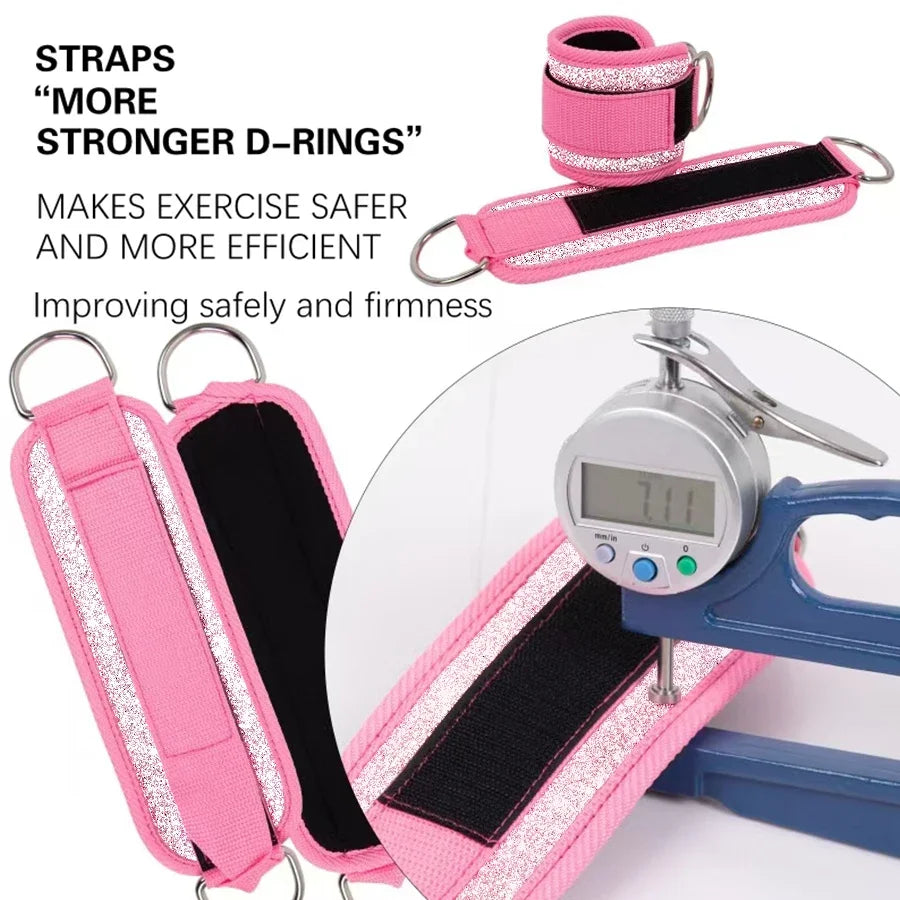Fitness fluorescence Sports Straps Adjustable D-Ring Support Cuffs Ankle Pulley With Buckle Guard Leg Strength Safety Abductors - You Offer
