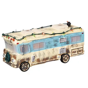 Brightly Lit Building Christmas Santa Claus Car House Village Holiday Garage Decoration Griswold Villa Home Desktop Figurines