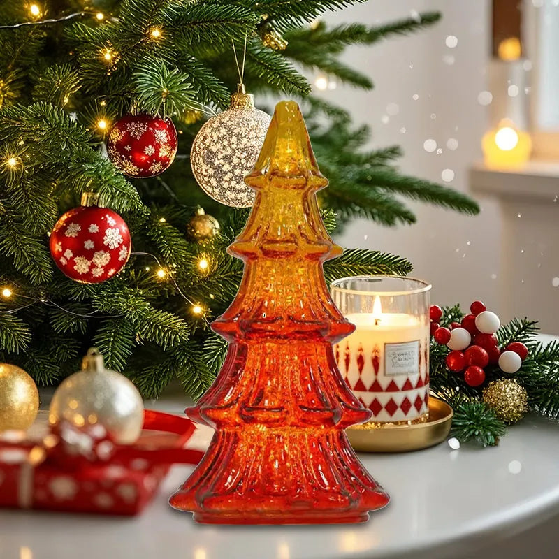 Pretty Christmas Tree Crystal Glass Christmas Tree Ornaments for Table Top Centerpiece Mantel Window 2026 Christmas Gifts
