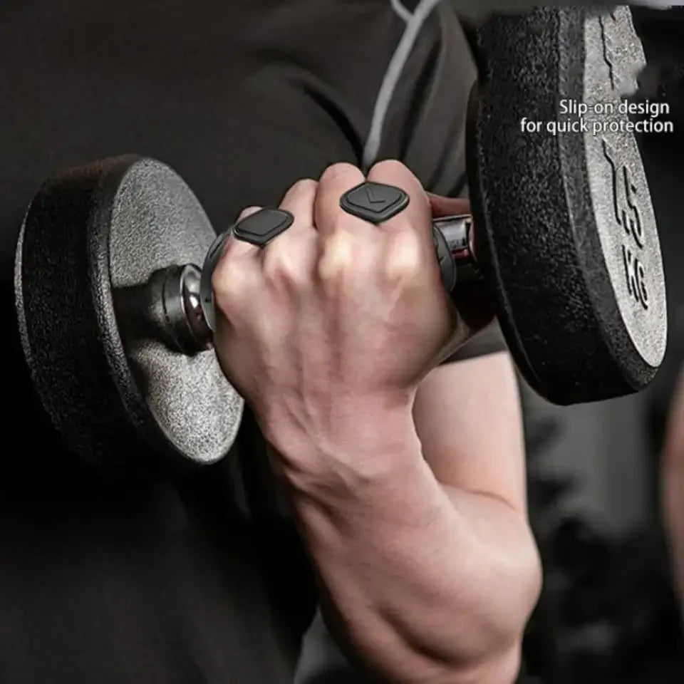 1 Pair Anti-Slip Workout Grips Ergonomic Rubber Hand Protector Gloves for Weight Lifting, Pull-Ups, Home Gym Training & Exercise
