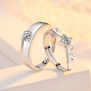 2Pcs 925 Sterling Silver Couples Ring Sets Light Polishing Simple Ring for Woman Man Classic Wedding Fine Jewelry Circle - You Offer