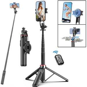 Magnetic Selfie Stick for iPhone Phone Camera 51" Extendable Magsafe Tripod Selfie Stick with Remote for Travel Vlog Videos