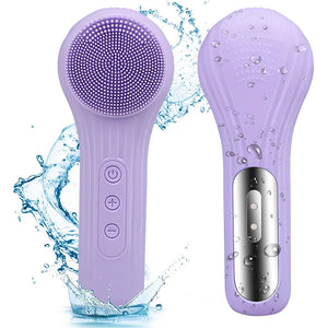Sonic IPX7 Waterproof Facial Cleansing Brush Device Face Skin Care Scrubber Exfoliator Cleaner Vibration Massager Deep Cleansing