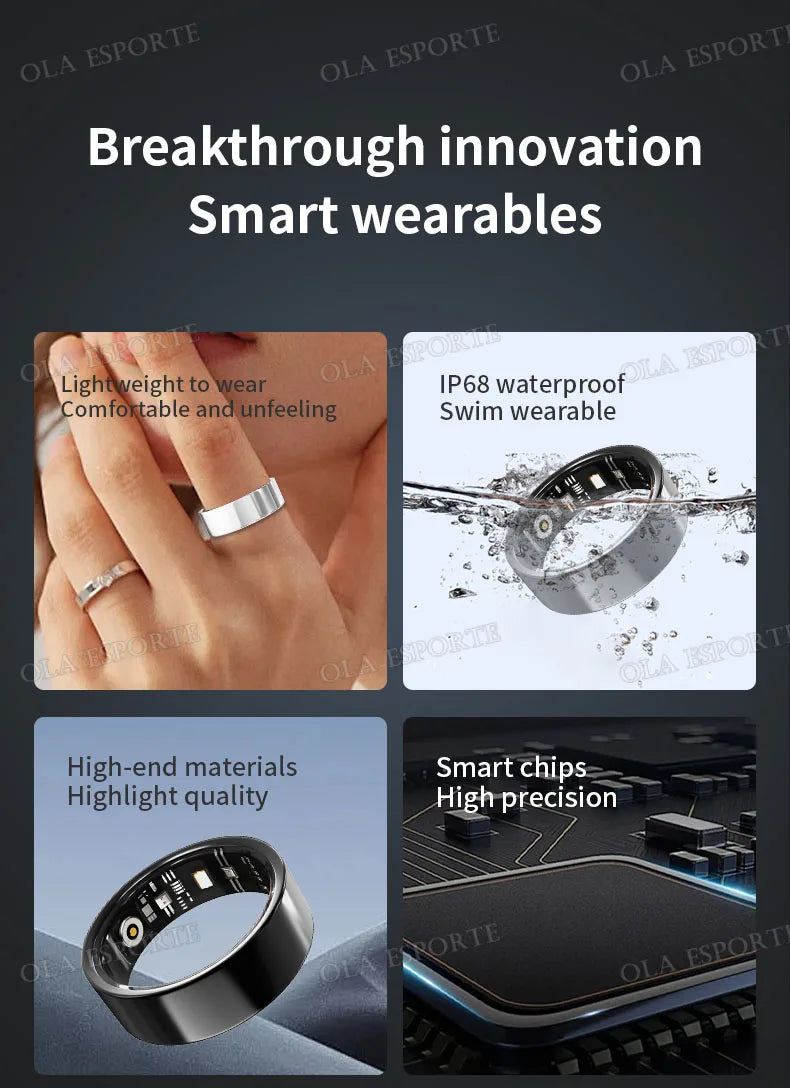 2025 New Smart Ring Men Women Camera Control Heart Rate Blood Oxygen Monitor Smartring IP68 & 5ATM Waterproof Multi-sports Modes