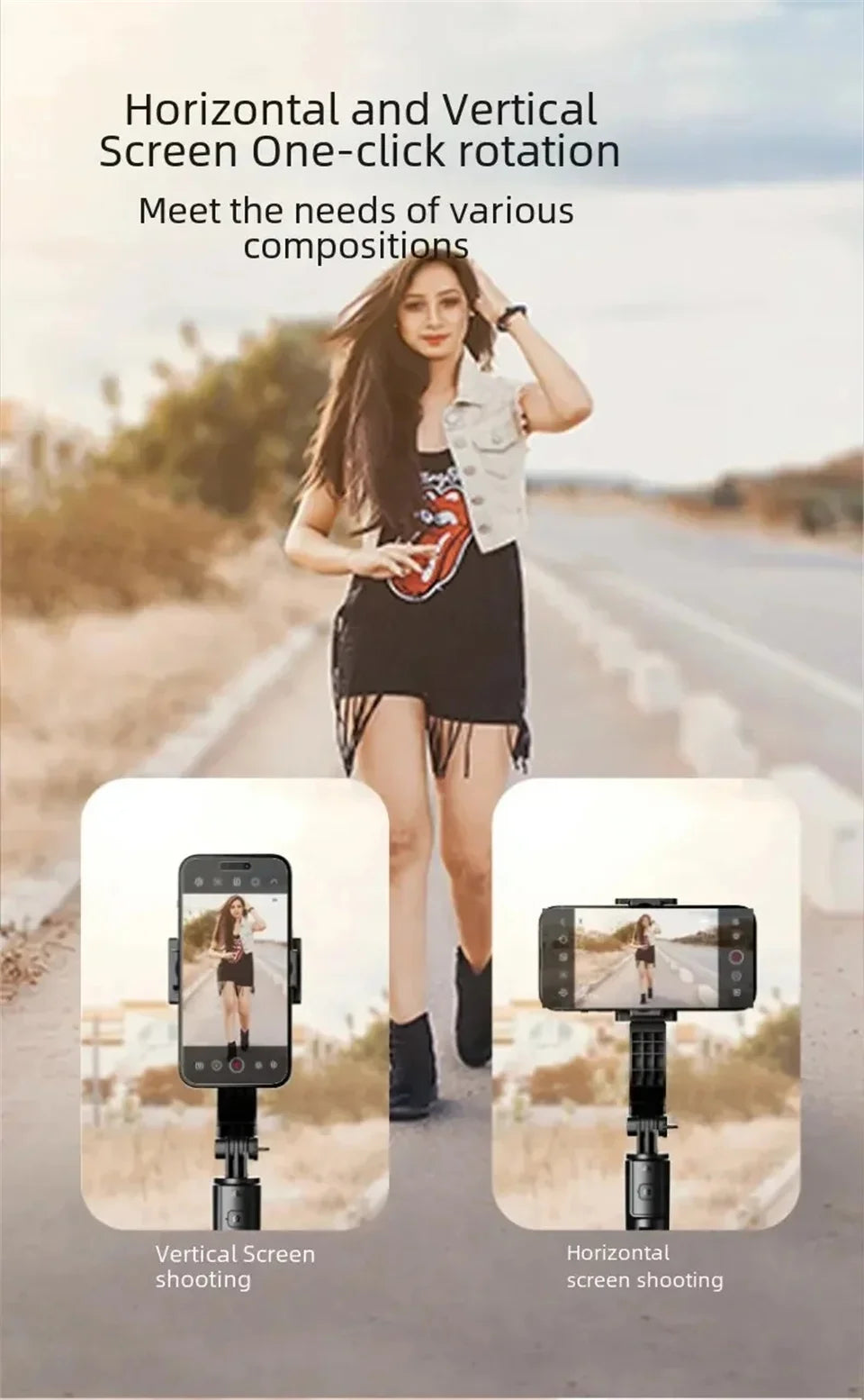 Roreta Telescopic Selfie Stick Tripod Monopod Stand Mobile Phone Support Wireless Gimbal Stabilizer For iOS Android Holder