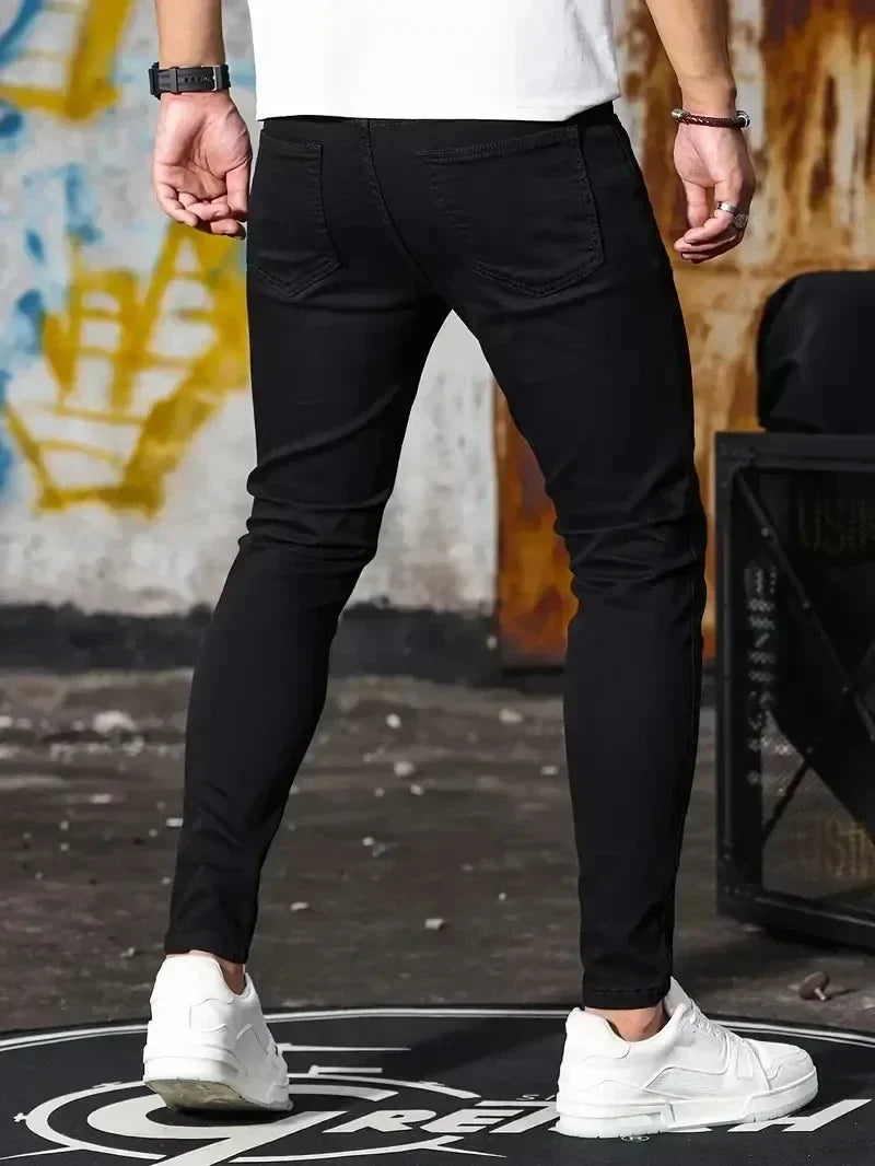 2025 - 2026 Spring New Mens Slim Fit Classic Skinny Jeans Casual Street Style Casual Mens Skinny Jeans Male Slim Fit Pencil Denim Blue - You Offer