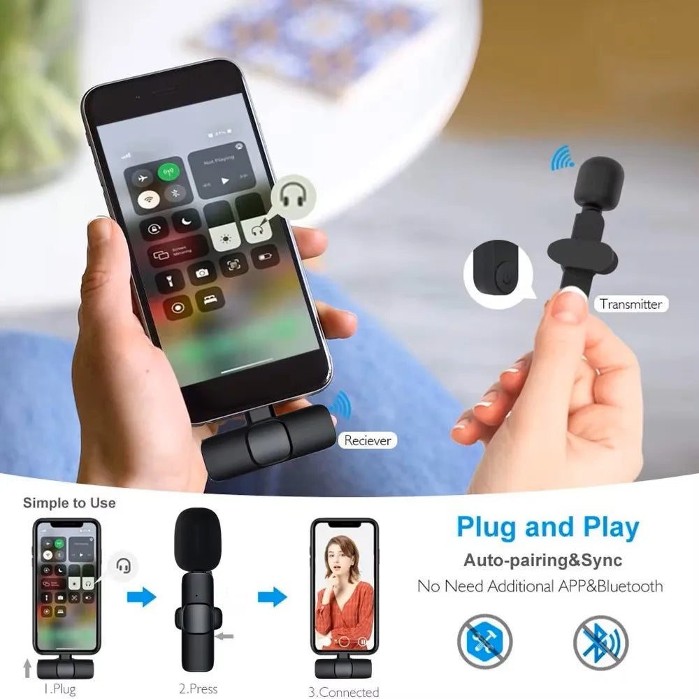 Xiaomi Wireless Lavalier Microphone Mini Portable Audio Video Recording Mic for iPhone Android Live Broadcast Gaming