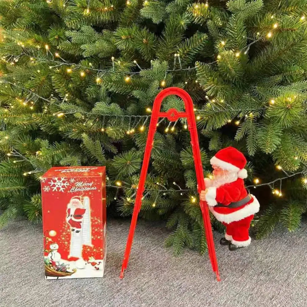2025 Santa Claus Doll Climbing Ladder with Music Doll, Christmas Tree Ornaments Decorations For Home Navidad New Year Kids Gift