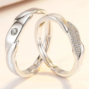 2Pcs 925 Sterling Silver Couples Ring Sets Light Polishing Simple Ring for Woman Man Classic Wedding Fine Jewelry Circle - You Offer