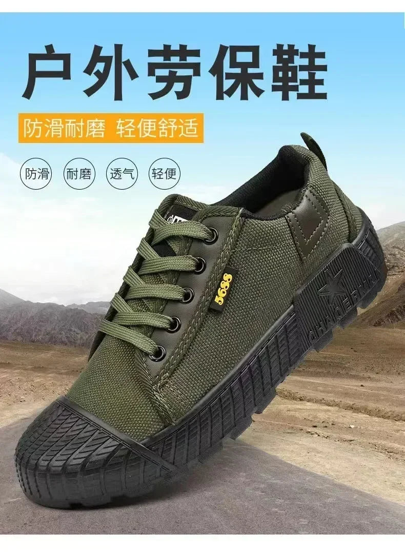 Mens Canvas Shoes Outdoor Breathable Work Shoes Non Slip Casual Sneakers for Male Soft Sole Walking Flats Zapatos Casuales