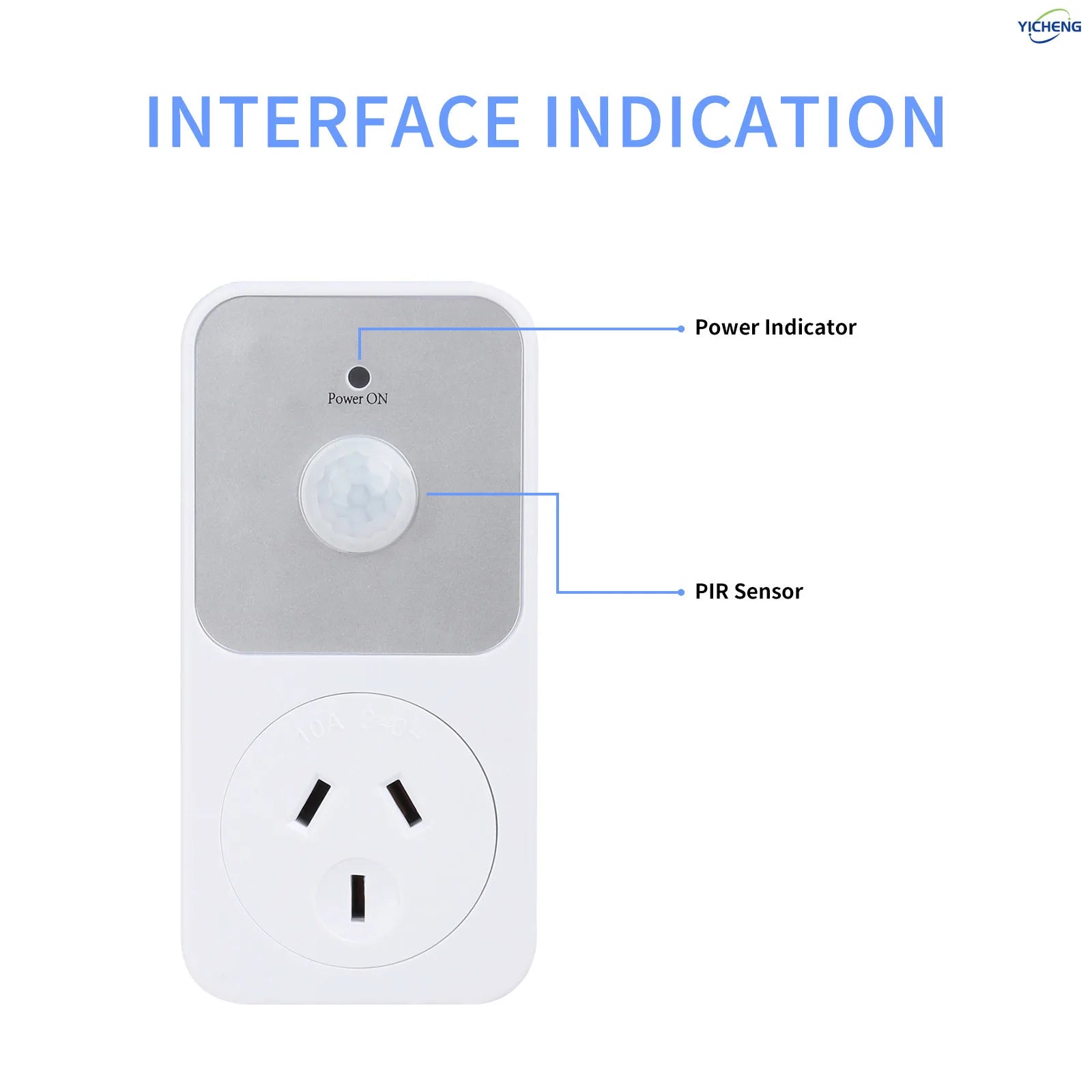 YICHENG Motion Activated Power Socket Electrical Outlet Motion Detection Sensor Security Garage Light ,PIR Sensor Socket