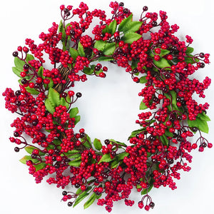 SRETNO Christmas Wreath Artificial Plants Red Fruit Flower Wreath Home Decorations Ornaments Christmas Supplies 2025 New Garland