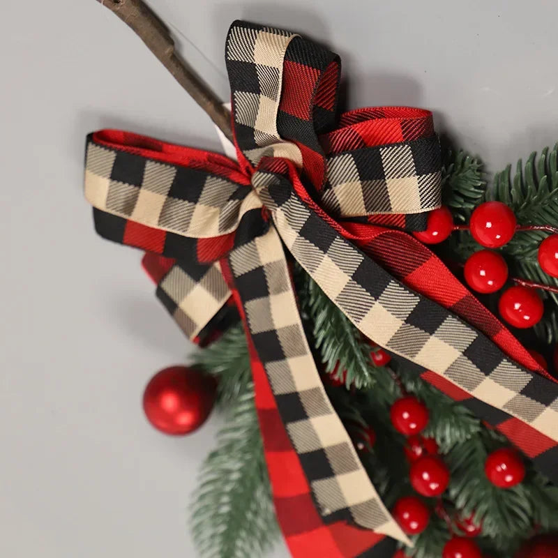 New Christmas Red Fruit Lattice Knot Decoration Fascia Santa Claus Bedroom Hangings Lintel Christmas Party Home Decor Accessory