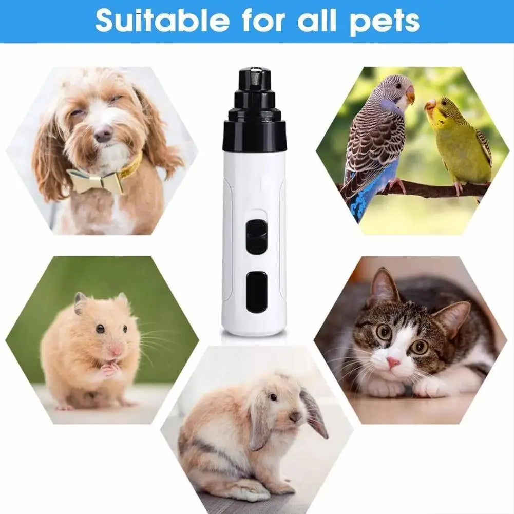 New LED Pet Nail Clippers USB Rechargeable Silent Grinder For Small Large Dogs Cats Paws Trimming Grooming Accessories