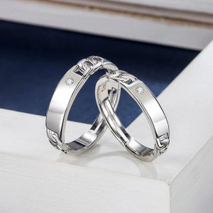 2Pcs 925 Sterling Silver Couples Ring Sets Light Polishing Simple Ring for Woman Man Classic Wedding Fine Jewelry Circle - You Offer