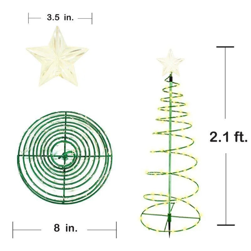 Solar Outdoor Garden Christmas Tree Light DIY Wrought Iron Waterproof Festive Atmosphere Light for Patio Lawn